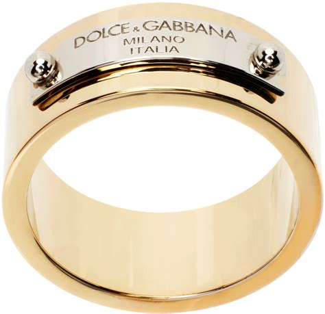 chevalier ring dolce gabbana 18k men|Dolce & Gabbana men's gold ring.